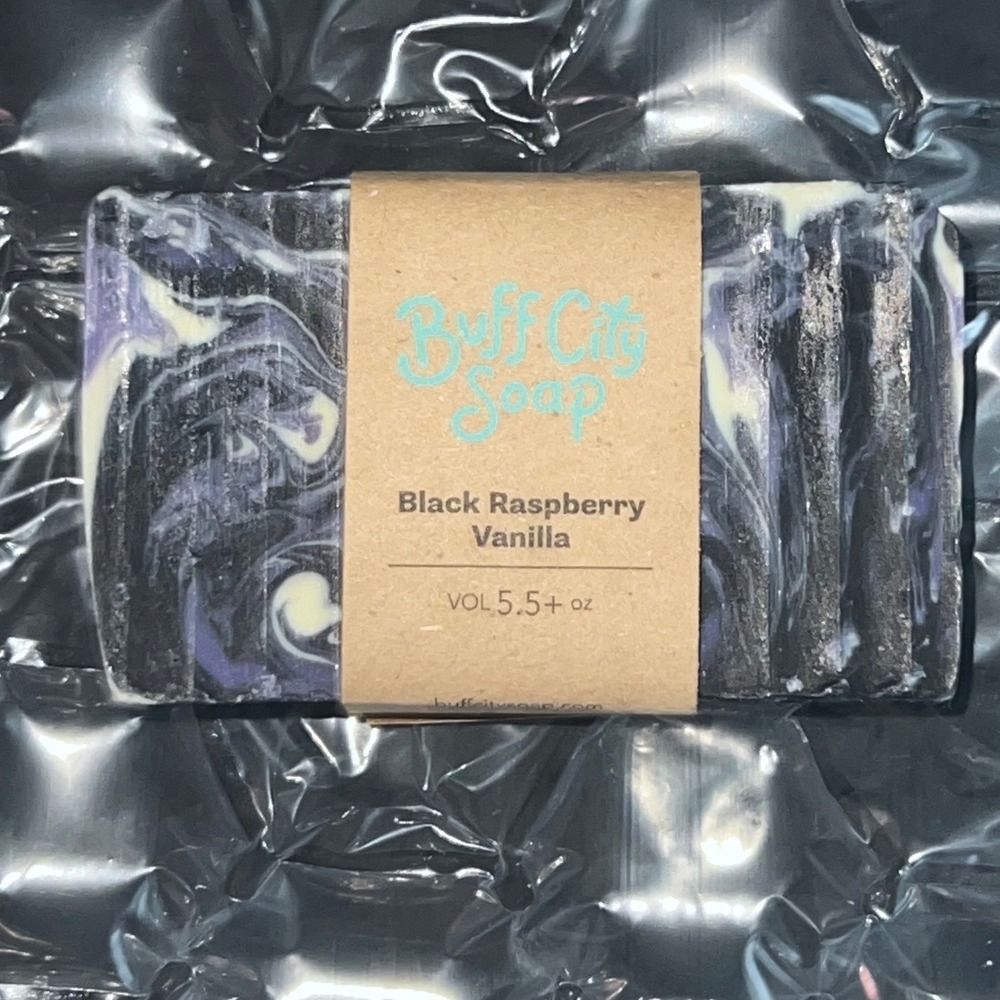 Buff City Soap Black Raspberry Vanilla Artisan Bar Soap 5.5 oz NEW